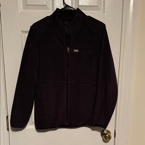 Figs womems Dark Full-Zip Sweater charcoal on-shift fleece